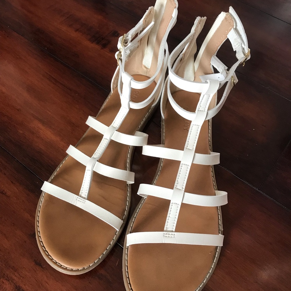 White gladiator sandals